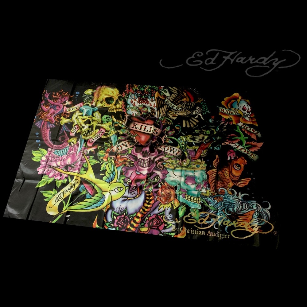 RARE VINTAGE ED HARDY TAPESTRY❤️‍🔥☠️